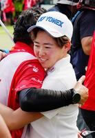 　ホールアウトした岩井明愛（共同）