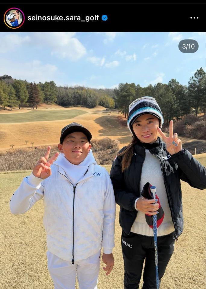 　福井誠ノ介インスタグラム（ｓｅｉｎｏｓｕｋｅ．ｓａｒａ＿ｇｏｌｆ）より