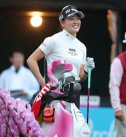 　プロアマ大会に出場する岩井千怜（撮影・金田祐二）