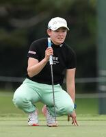 　プロアマ大会に出場した岩井明愛（撮影・金田祐二）