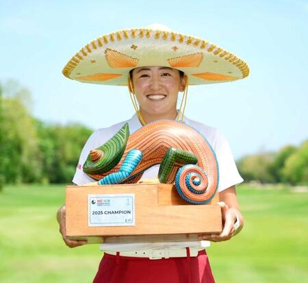 　リビエラマヤ・オープンで米ツアー初優勝を果たした岩井千怜＝エルカマレオンＧＣ（共同）