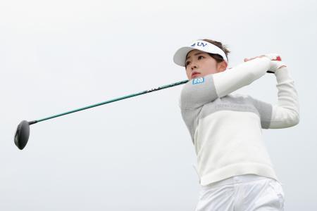 　練習ラウンドで調整する山下美夢有＝エリンヒルズ（共同）