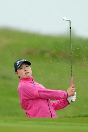 　練習ラウンドで調整する竹田麗央＝エリンヒルズ（共同）