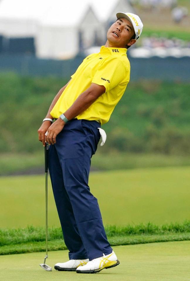 　１１番でバーディーパットを外した松山英樹（共同）