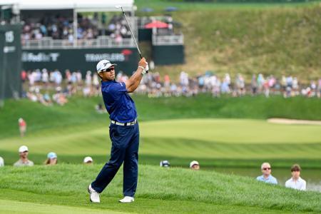 　第３ラウンド、通算１オーバーで５１位の松山英樹＝ＴＰＣリバーハイランズ（共同）