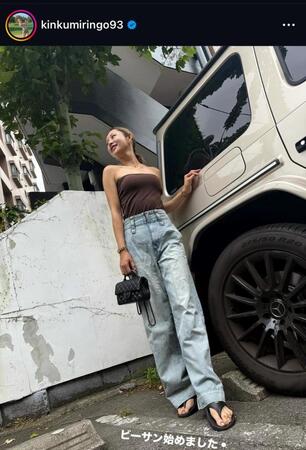 金田久美子インスタグラム（ｋｉｎｋｕｍｉｒｉｎｇｏ９３）より