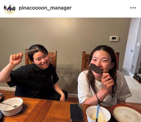 　渋野日向子マネジャーのインスタグラム（ｐｉｎａｃｏｏｏｏｎ＿ｍａｎａｇｅｒ）より