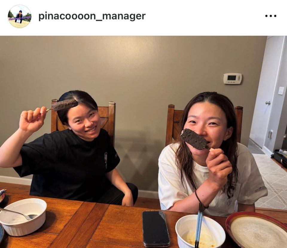 　渋野日向子マネジャーのインスタグラム（ｐｉｎａｃｏｏｏｏｎ＿ｍａｎａｇｅｒ）より