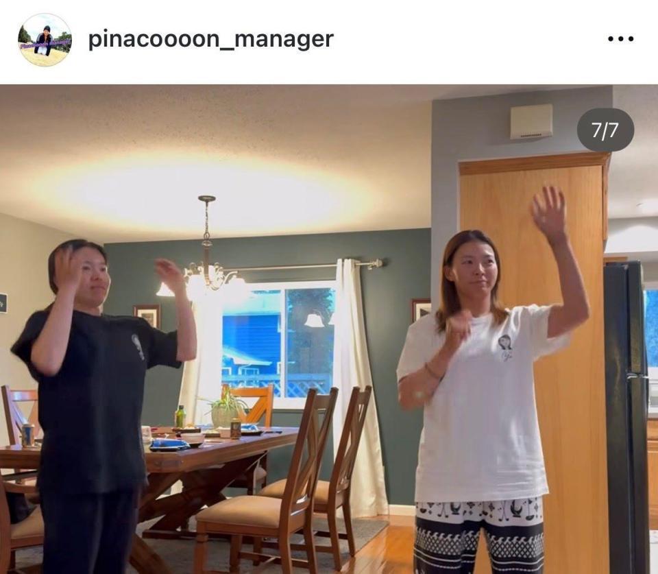 　渋野日向子マネジャーのインスタグラム（ｐｉｎａｃｏｏｏｏｎ＿ｍａｎａｇｅｒ）より