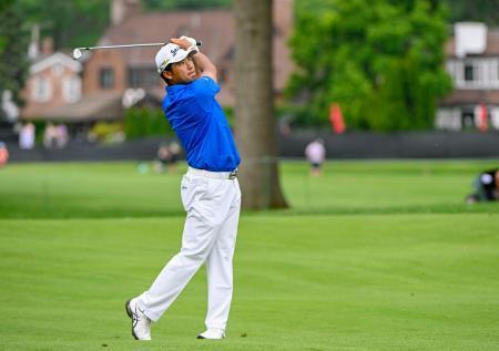　第１ラウンド、５アンダーで２６位の松山英樹＝デトロイトＧＣ（共同）