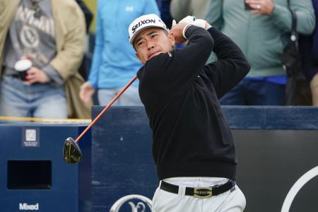 　練習ラウンドで調整する松山英樹＝ロイヤルポートラッシュＧＣ（共同）