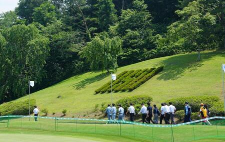 　クマ出没でプロアマ戦が中止、状況確認に向かう関係者