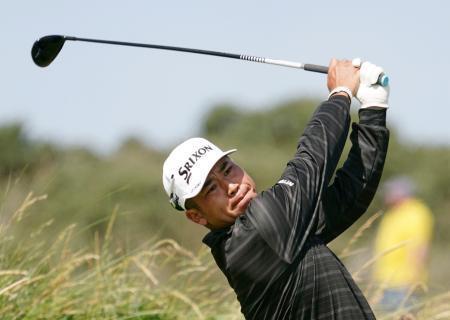 　練習ラウンドで最終調整する松山英樹＝ロイヤルポートラッシュＧＣ（共同）