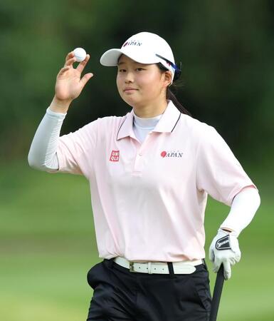 　３日目を終え、１４アンダーで２位の広吉優梨菜（撮影・中田匡峻）