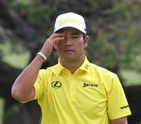 　１４番、バーディーパットが決まらず厳しい表情の松山英樹（撮影・佐々木彰尚）