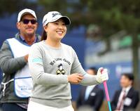 　プロアマ戦に参加し笑顔を見せる竹田麗央（撮影・山口登）