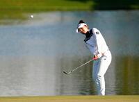 　通算５オーバーで68位の山下美夢有。米女子ゴルフツアーで今季の新人賞獲得が確定した（共同）