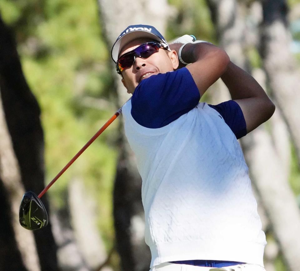 　通算５アンダーで８位の松山英樹