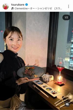 　鶴岡果恋のインスタグラム（＠ｔｓｕｒｕｋａｒｅ）から