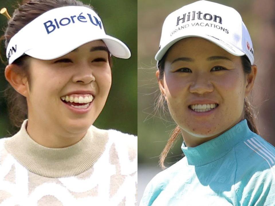 山下美夢有（左）と畑岡奈紗