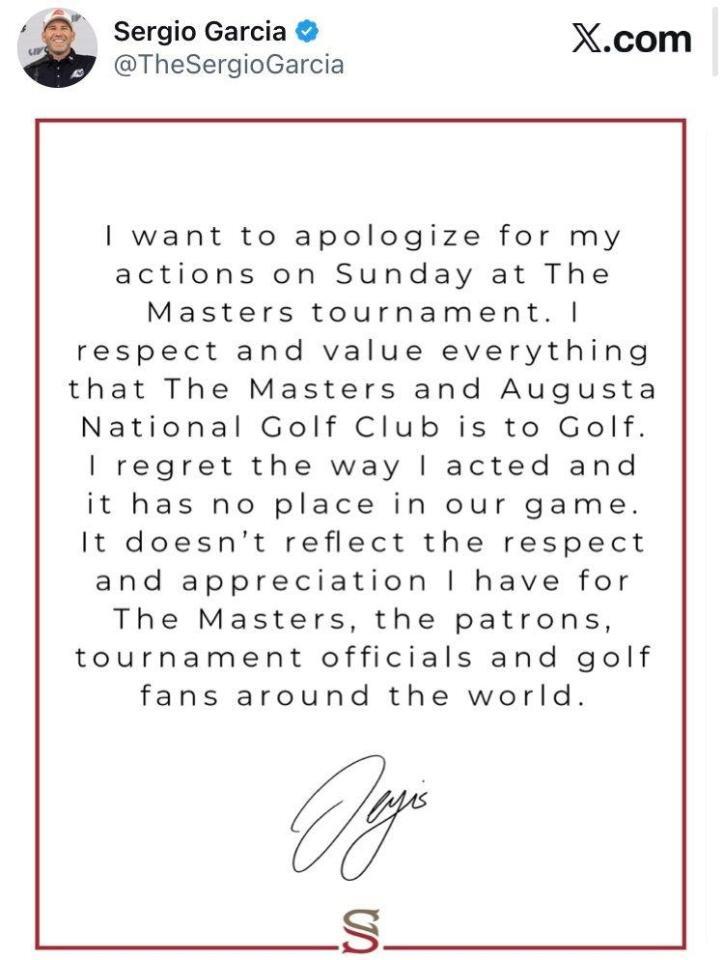 セルヒオ・ガルシアＸ（＠ＴｈｅＳｅｒｇｉｏＧａｒｃｉａ）より