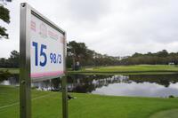 第１日、９８ヤードの１５番ホール