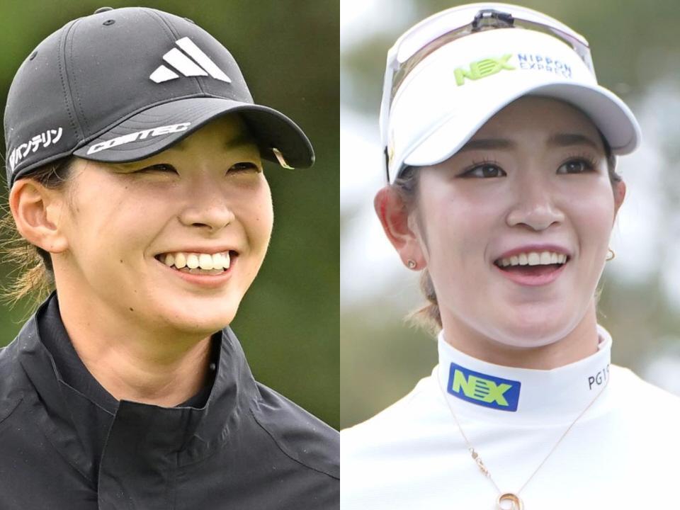 渋野日向子（左）と原英莉花