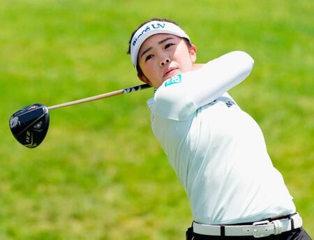 　調整する山下美夢有。メジャー２勝目を目指す（共同）