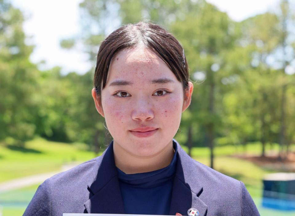 大会出場するアマチュア選手の岩永杏奈（撮影・立川洋一郎）