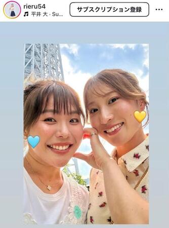 澁澤莉絵留インスタグラム（ｒｉｅｒｕ５４）より