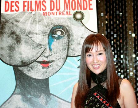 　モントリオール世界映画祭で「世界に開かれた視点」賞などを受賞した「カラカラ」に出演した工藤夕貴＝３日、カナダ・モントリオール（共同）