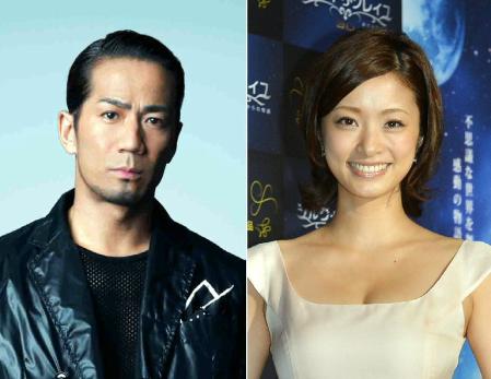 上戸彩（右）とＥＸＩＬＥのＨＩＲＯ