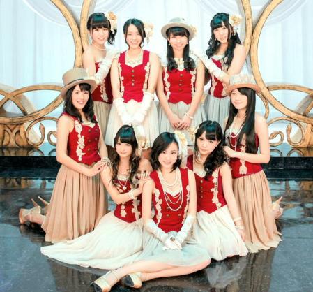 今春の卒業を発表したＳＫＥ48の９人は「旅立ち卒業組」を結成。（前列左から）桑原みずき、小木曽汐莉、矢神久美、平松可奈子、高田志織（後列左から）原望奈美、小林絵未梨、赤枝里々奈、上野圭澄