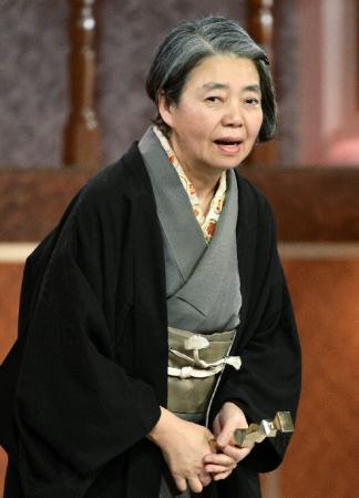 授賞式に出席した樹木希林＝東京・グランドプリンスホテル新高輪（撮影・会津智海）