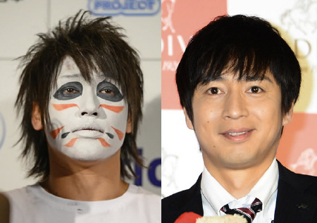 侍ジャパンの激闘をねぎらったゴールデンボンバーの樽美酒研二（左）とチュートリアルの徳井義実