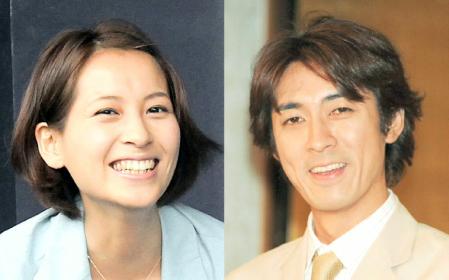 　結婚披露宴を行った青木裕子アナ（左）とナインティナインの矢部浩之