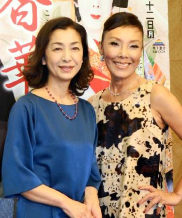 舞台「香華」の会見を行った（左から）高橋惠子、池畑慎之介☆＝東京・銀座の銀座東武ホテル