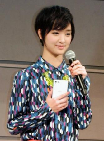 「ａｕスマートパス拡充発表イベント」に出席した剛力彩芽＝東京・恵比寿の恵比寿ガーデンルーム