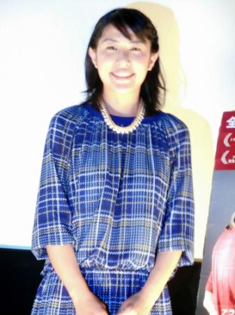 映画「チョコレートドーナツ」のトークイベントを行った奥山佳恵＝東京・シネスイッチ銀座