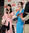 囲み会見で総選挙への意気込みを語る松井玲奈（左）と松井珠理奈＝東京・アキバホール（撮影・開出　牧）