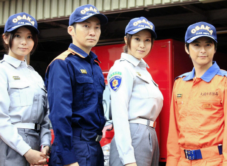 　ＮＨＫドラマ「ボーダーライン」の収録に参加した（右から）小池徹平、藤原紀香、波岡一喜、森カンナ