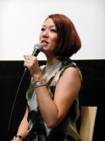 映画「おみおくりの作法」の試写会でトークイベントを行ったＬｉＬｉＣｏ＝東京・渋谷の映画美学校試写室