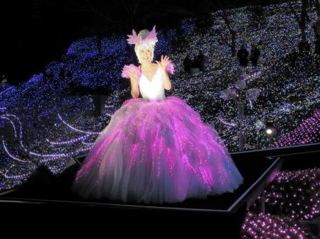 　３００万個の電飾を使った「イルミージュ」とコラボしたライブを行った小林幸子