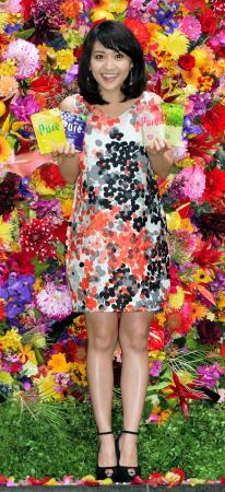 　グミの新ＣＭ発表会に登場した大島優子＝東京都内