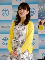ＮＭＢ48卒業２周年記念公演の開催発表会見に登場した福本愛菜＝大阪市中央区の吉本興業