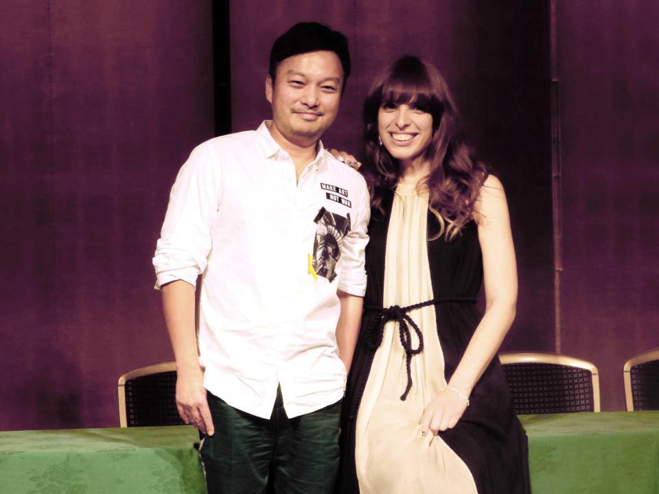 　映画「ボヤージュ」の記者会見に出席したスカッド監督（左）とＩＶＡＮ＝東京・半蔵門