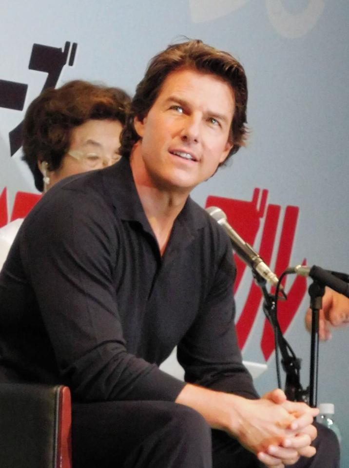 来日記者会見に出席したトム・クルーズ＝東京・有楽町