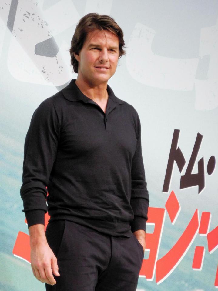 来日記者会見に出席したトム・クルーズ＝東京・有楽町