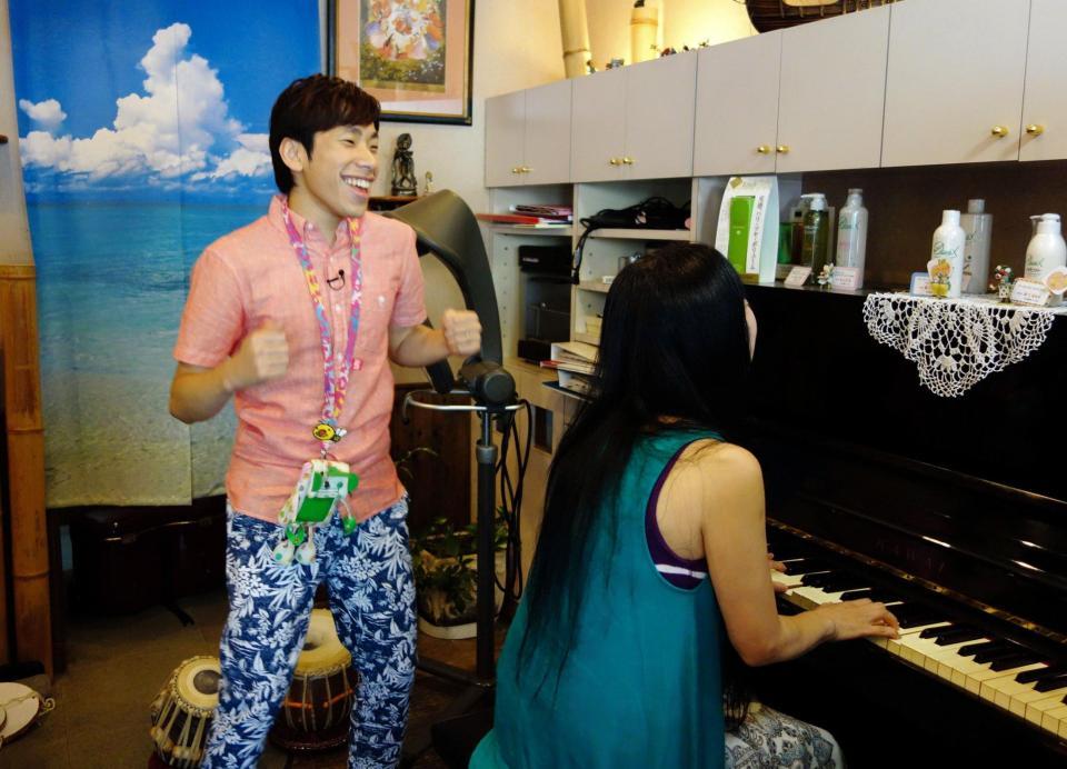 　関西テレビ「よ～いドン！」の名物企画で地元に凱旋した織田信成＝大阪府高槻市