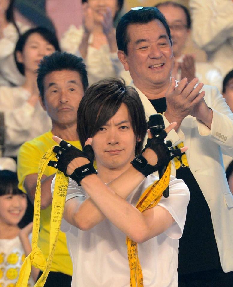 １００キロマラソンを完走したＤＡＩＧＯ＝日本武道館（撮影・堀内翔）